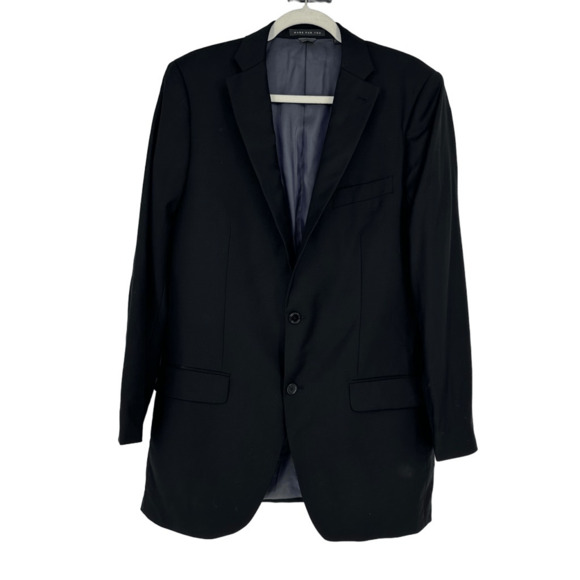Indochino Mens Wool Newbury Sport Coat Blazer 44 Regular Black Two Buttons - Picture 1 of 14